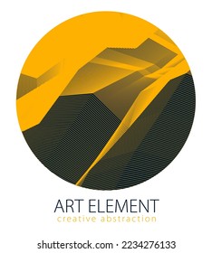 Perfect art and design element of  great lines surface texture in a shape of circle. Vector abstract 3d perspective background for layouts, posters, banners, print and web. Cool and motional.