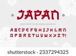 Perfect Asian Japanese modern style vector type font. Typography of Japanese or Chinese modern type fonts
