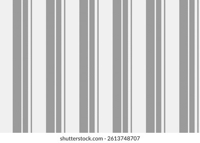 Perfect background pattern textile, abstraction stripe fabric texture. Platform vector vertical lines seamless in white and grey colors palette.