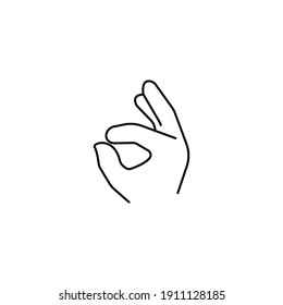 perfect, bellissimo fingers emoji, hand gesture line art vector icon for apps and websites