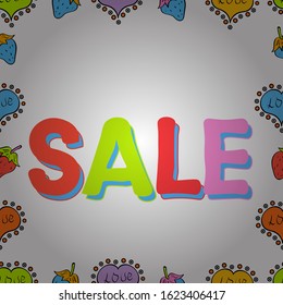 Perfect big letters for bloggers. Blogging concept illustration for web page, promotional materials. Seamless. Vector. Hand sketched Sale text as blog theme design. Picture in white and green colors.