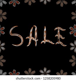 Perfect big letters for bloggers. Hand sketched Sale text as blog theme design. Picture in black, white colors. Blogging concept illustration for web page, promotional materials. Vector. Seamless.