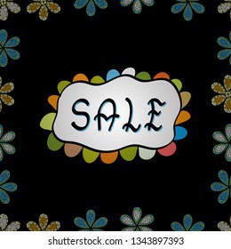 Perfect big letters for bloggers. Illustration in black, white and yellow colors. Blogging concept illustration for website banners. Hand sketched Sale text as blog theme design. Vector illustration.