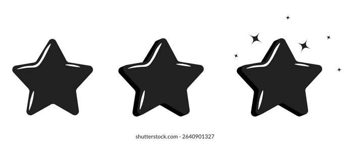 Perfect Black Friday Twinkle Stars vector set. Black Stars template design isolated transparent. Simple flat Star for social media graphic element design. EPS 10