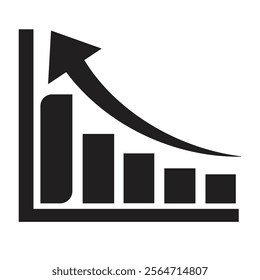 Perfect Black pictogram illustration. profit icon vector illustration for various purpose, Business chart with arrow. Collection of growth charts. Profit growth symbol. Progress bar. 