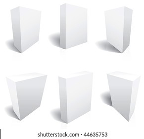 Perfect Blank 3d boxes Vectors. Six templates