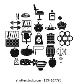 Perfect body icons set. Simple set of 25 perfect body vector icons for web isolated on white background