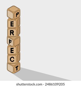 perfect box concept art. Abtract vector. wooden box. imperfect isometric on white background.
