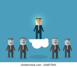 Perfect businessman: Choosing the talented person for hiring. Human Resources concept .Vector illustration