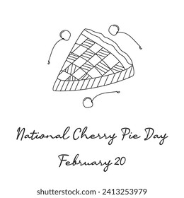 Perfect for celebrating National Cherry Pie Day, this single line artwork