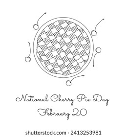 Perfect for celebrating National Cherry Pie Day, this single line artwork