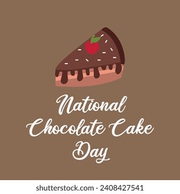 Perfect for celebrating National Chocolate Cake Day, this vector graphic honors the holiday.