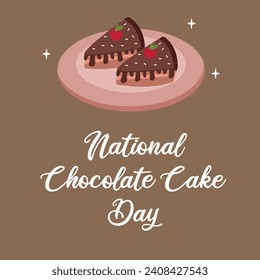 Perfect for celebrating National Chocolate Cake Day, this vector graphic honors the holiday.