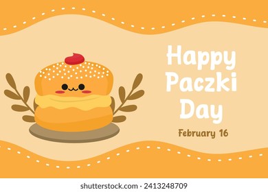 Perfect for celebrating Paczki Day, this vector image depicts the holiday.