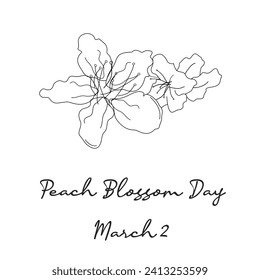 Perfect for celebrating Peach Blossom Day, this single line artwork