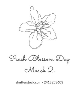 Perfect for celebrating Peach Blossom Day, this single line artwork