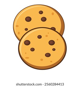 Perfect chocolate chip cookies. Vector illustration.