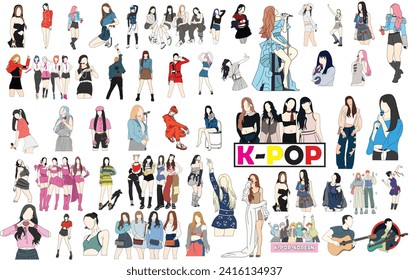 perfekte Sammlung koreanischer k-Pop-Symbole