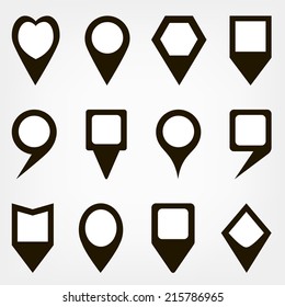 Perfect collection of map point icon made in modern flat style. Vector
