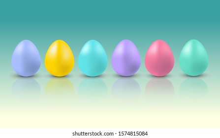 Perfect colorful handmade easter eggs isolated vector