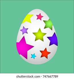 Perfect colorful handmade easter eggs isolated on a white