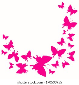 Perfect colorful set of butterflies drawn in vector. Elegant summer background. Vector file organized in groups for easy editing.