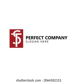 Perfect company logo concept combining letter s and letter t within a red rectangle. Brand identity for companies, corporations, businesses, and organizations.