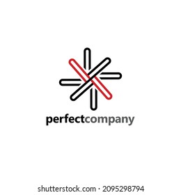 Perfect company logo concept using shapes resembled a windmill. Brand identity for company, organization, and institution.