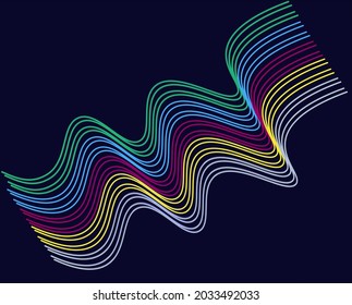 perfekt aus gewellten Linien zusammengesetzt. Absteigende und absteigende Linien. TREND-DEKREIT UND -AUSGANG