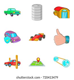 Perfect condition icons set. Cartoon set of 9 perfect condition vector icons for web isolated on white background