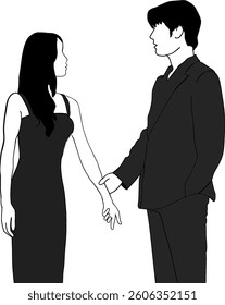 Perfect couple with elegant clothes