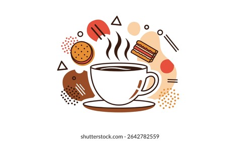 The Perfect Cozy Moments Enjoying Cup of Coffee Surrounded By Delicious Sweet Desserts