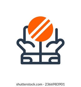 Ilustración del icono del vector de captura de cricket perfecta