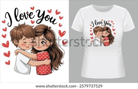 Perfect Valentine’s Day Gift T-Shirt with I Love You Quote