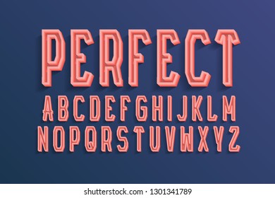 Perfect decorative alphabet. 3d colored font. Isolated english alphabet.