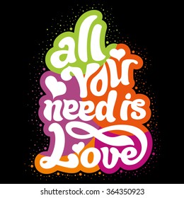 perfect design element for t-shirt, postcard, flyer, banner, poster. Vector art. Lettering collection.