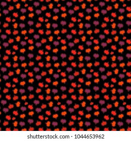 Perfect design element for wallpaper, textile, wedding invitation. Seamless pattern Beautiful handdrawn seamless with hearts. Happy Valentine':s Day. Black, red. Vector. Festive love background.