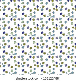 Perfect design element for wallpaper, textile, wedding invitation. Seamless pattern Beautiful handdrawn seamless with hearts. Happy Valentine':s Day. White, blue. Vector. Festive love background.