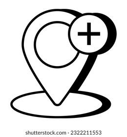 Perfektes Design-Symbol für den Speicherort 