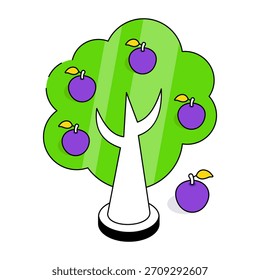 Un icono de diseño perfecto del árbol de manzana