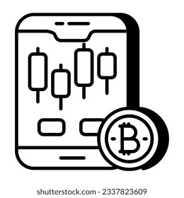 Perfect design icon of bitcoin  chart