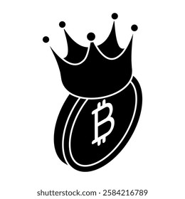 Perfect design icon of Bitcoin crown