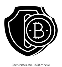 Icono de diseño perfecto para la seguridad de bitcoin
