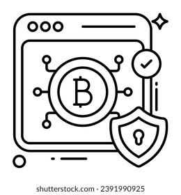 Perfektes Design-Symbol für Bitcoin-Sicherheit