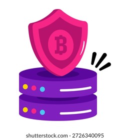 Ícone de design perfeito para segurança de servidor bitcoin
