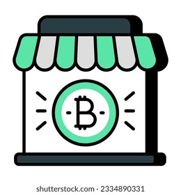 Icono de diseño perfecto de la tienda de bitcoin 