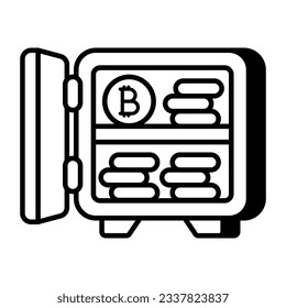 Perfect design icon of bitcoin vault 