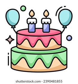 Un icono de diseño perfecto de la tarta 