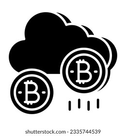 A perfect design icon of cloud bitcoin 