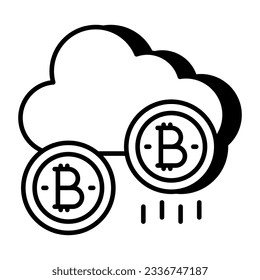 A perfect design icon of cloud bitcoin 